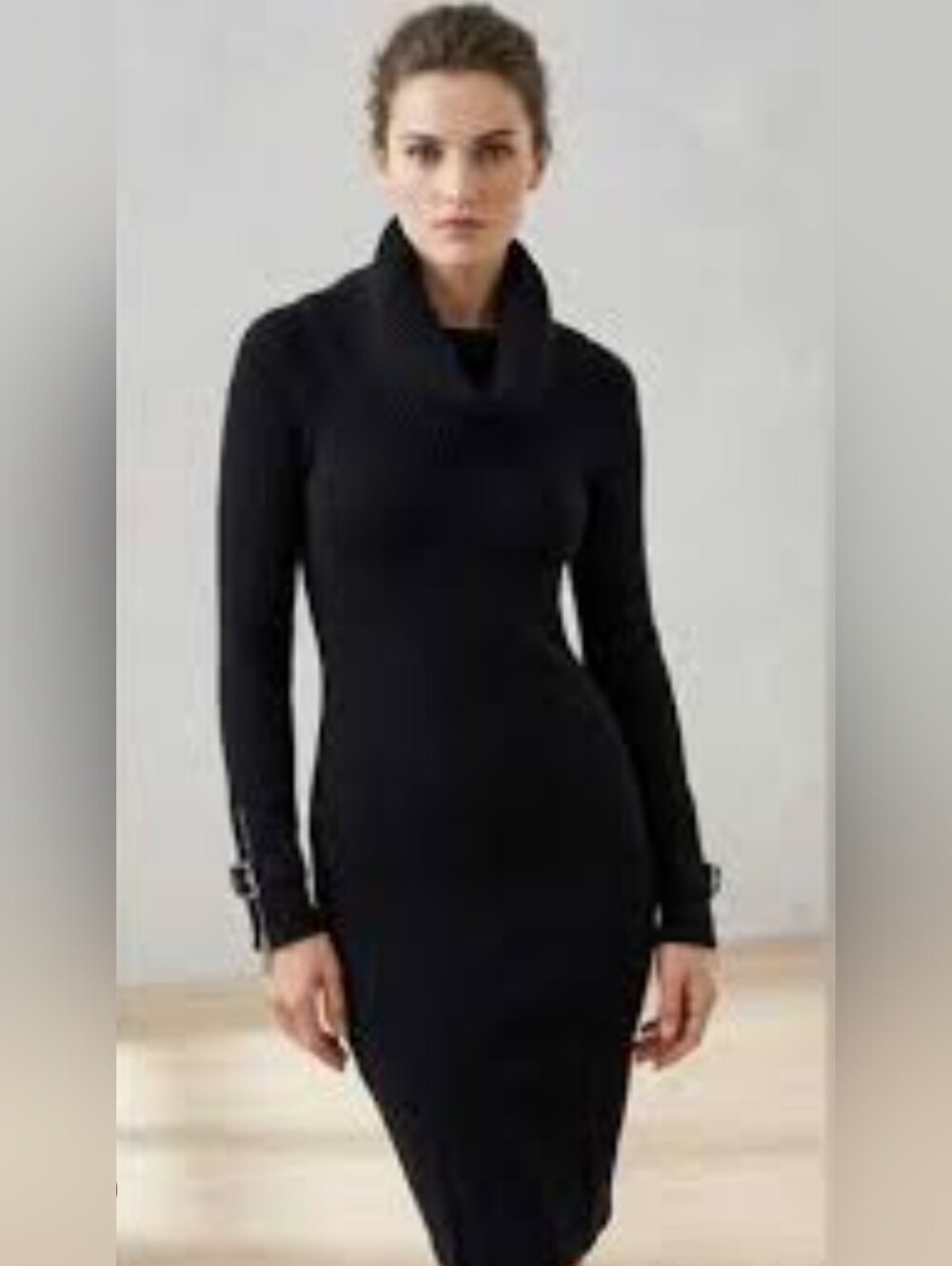 Karen Millen Black Cowl Neck Midi Dress